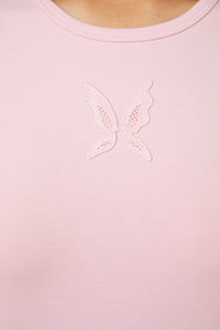 Dangerfield - Meta Fantasy Wings Crop Tee - pink