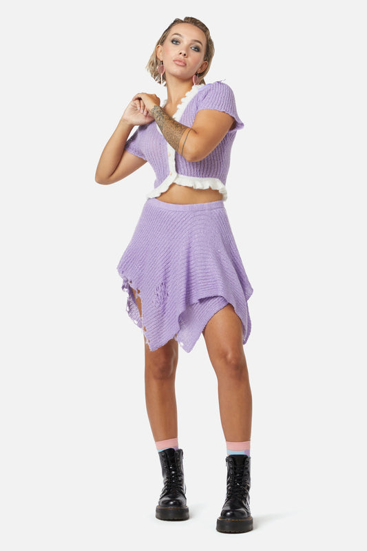 Dangerfield - Unclear New World Knit Skirt - purple