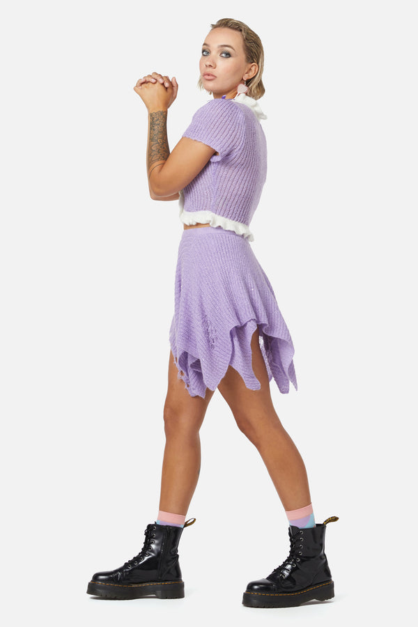 Dangerfield - Unclear New World Knit Skirt - purple