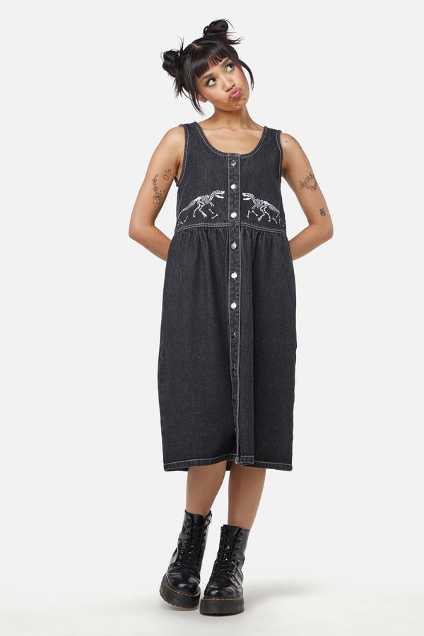 Dangerfield - Early Jurassic Dino Pinafore - black