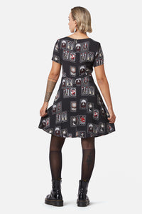Dangerfield - Tarot Spread Print Dress - black