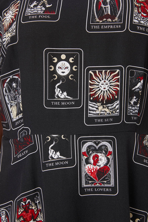 Dangerfield - Tarot Spread Print Dress - black