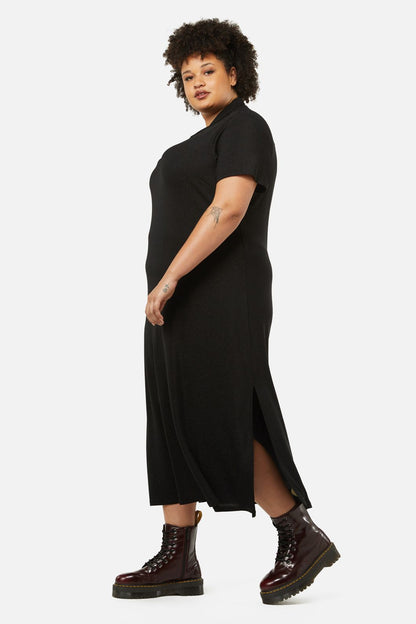 Dangerfield - Curve Glitter Mesh Midi Dress - black