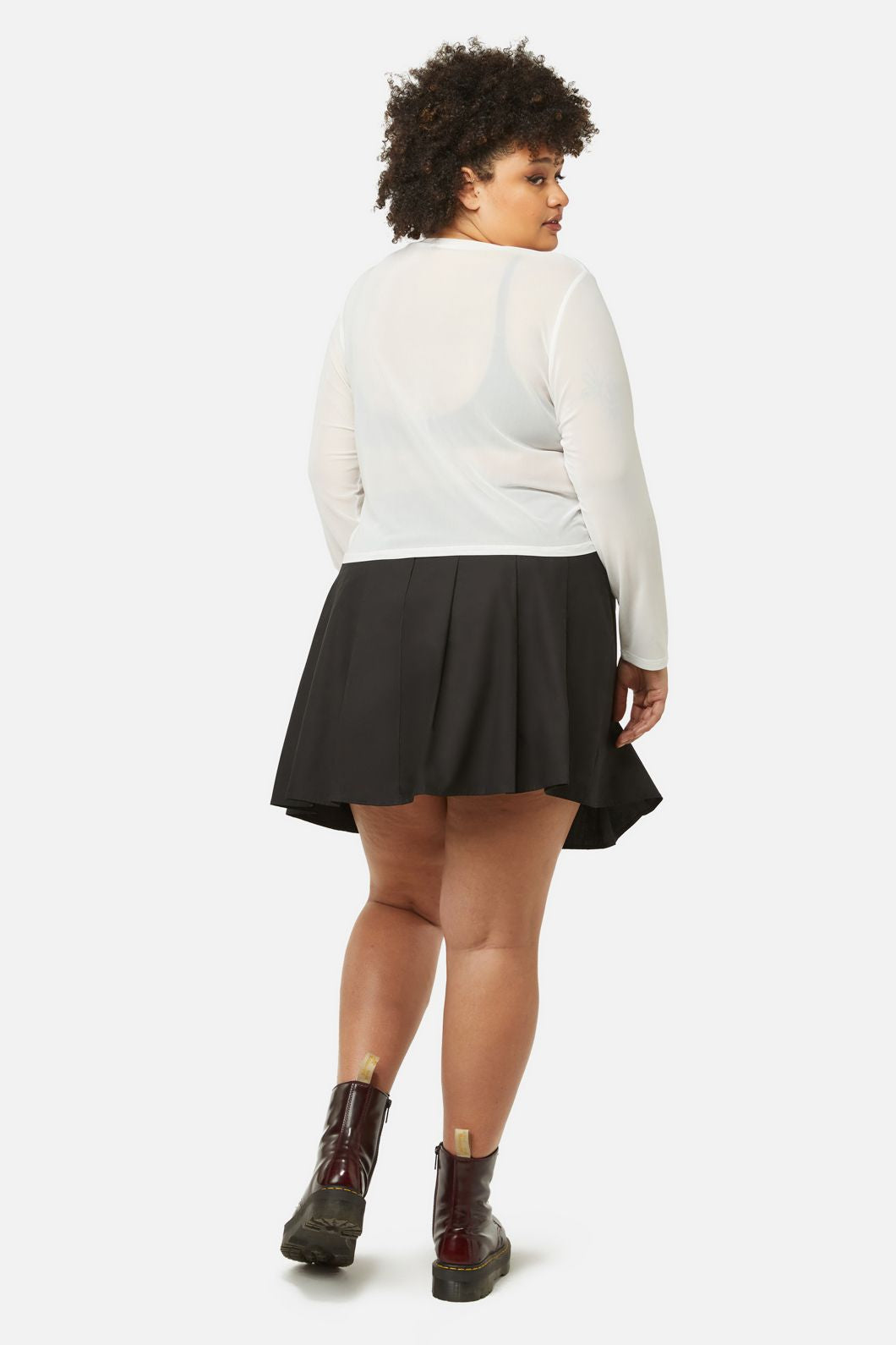 Dangerfield - Curve Basic Mesh Long Sleeve Top - white
