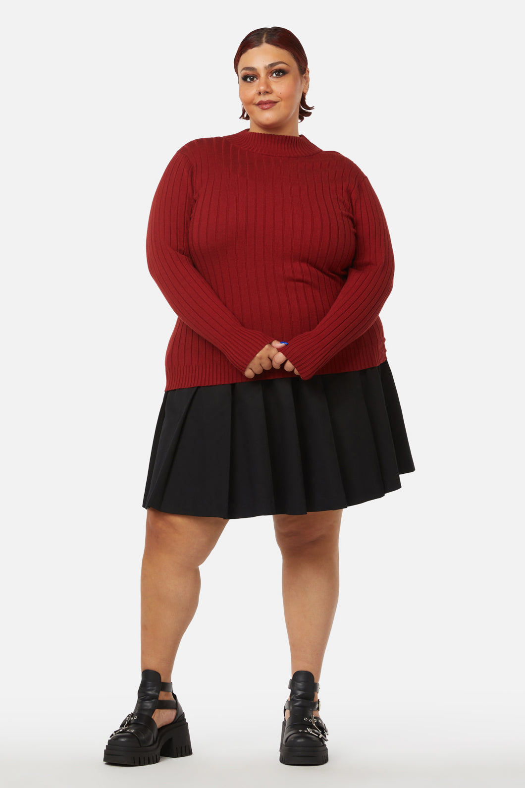 Dangerfield - Curve Grave Respect Knit Skivvy - red