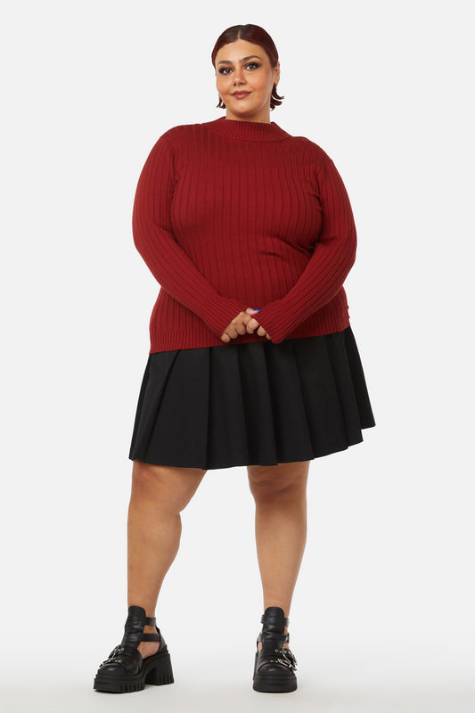 Dangerfield - Curve Grave Respect Knit Skivvy - red
