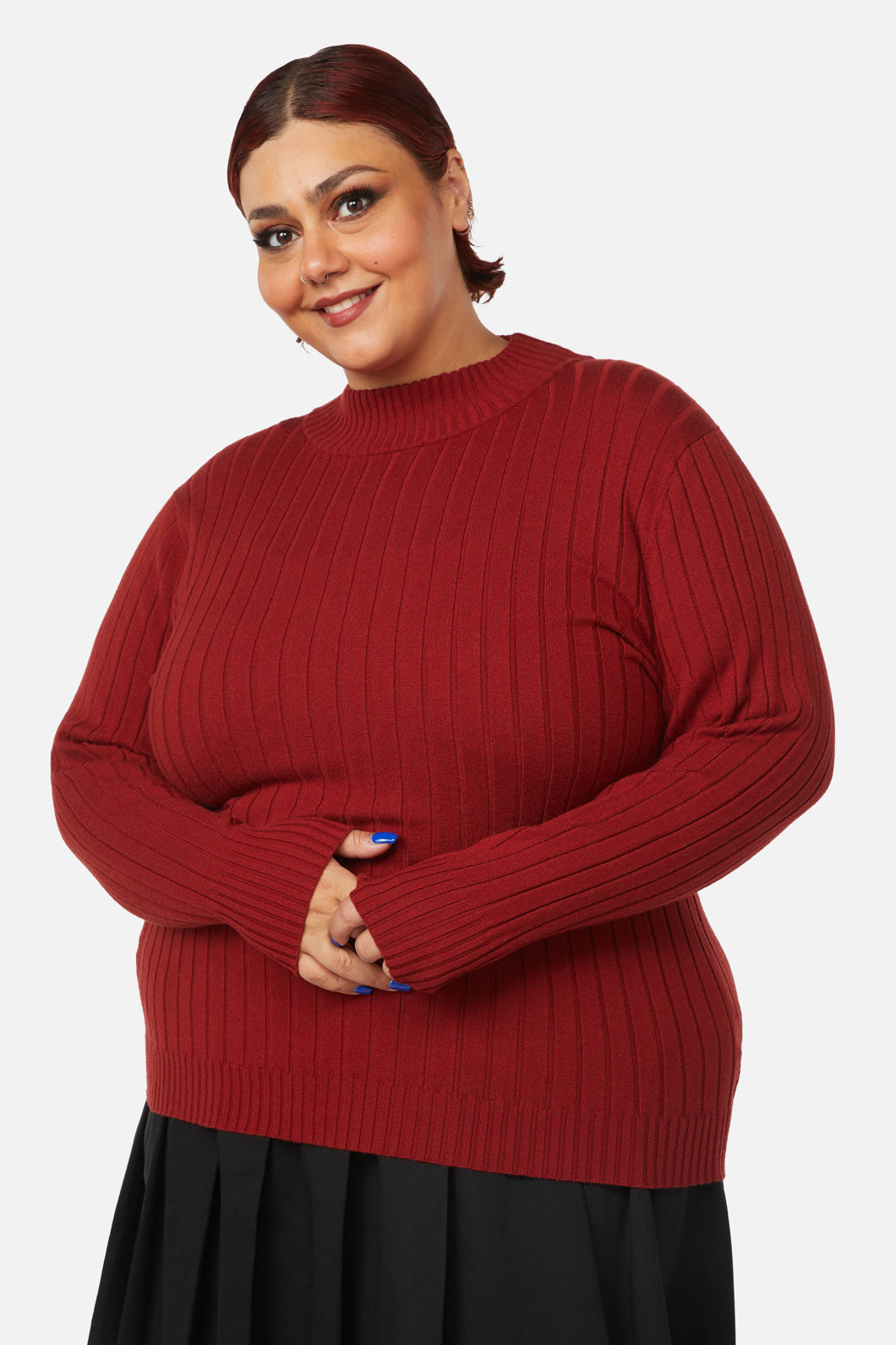Dangerfield - Curve Grave Respect Knit Skivvy - red