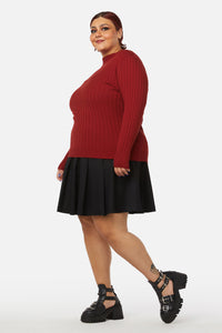 Dangerfield - Curve Grave Respect Knit Skivvy - red