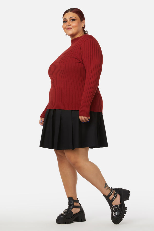 Dangerfield - Curve Grave Respect Knit Skivvy - red