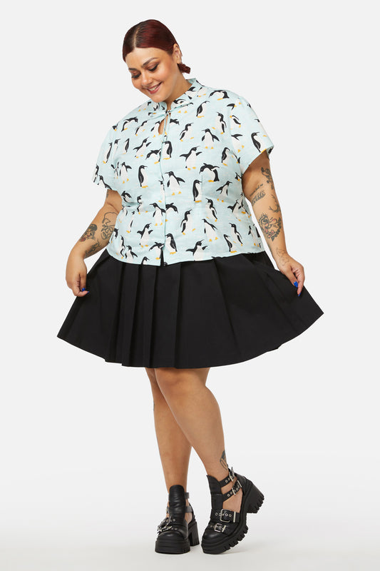 Dangerfield - Curve Penguin Blouse - blue