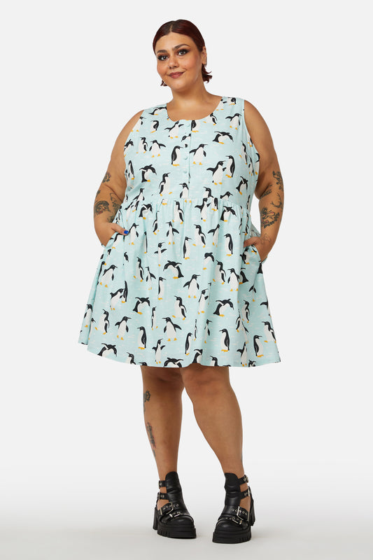 Dangerfield - Curve Penguin Dress - blue
