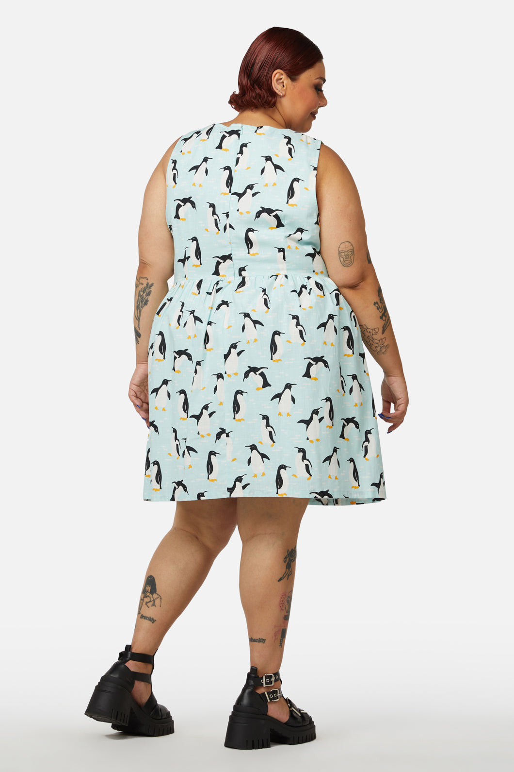 Dangerfield - Curve Penguin Dress - blue