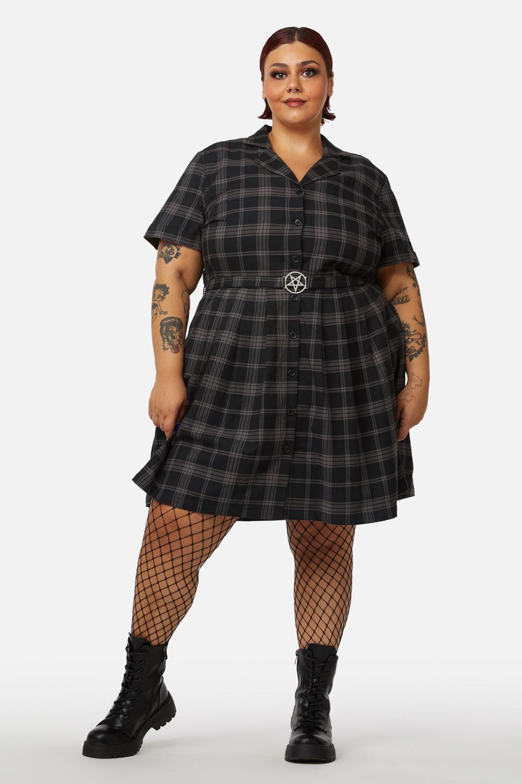 Curve Victoria Tartan Pleated Dress Dangerfield