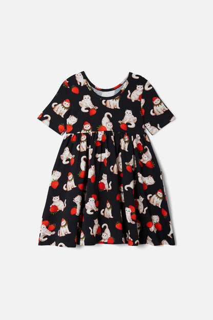 Dangerkids - Kitty Kiss Kids Dress - black