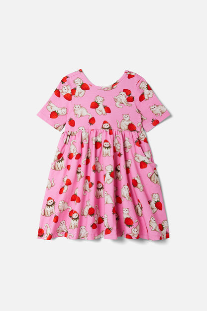 Dangerkids - Kitty Kiss Kids Dress - pink