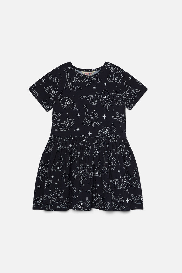 Dangerkids - Celestial Cats Kids Dress - black