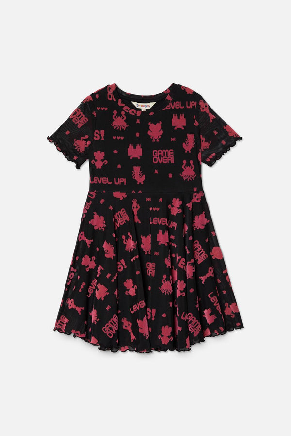 Dangerkids - Game Over Kids Mesh Dress - black