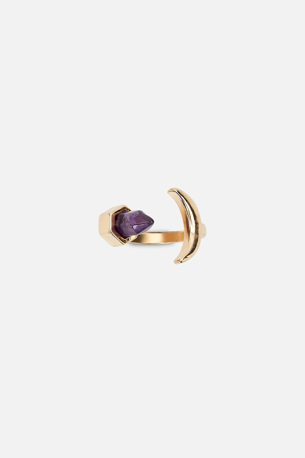 Dangerfield - Crystal Moon Ring - gold