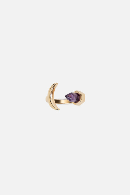 Dangerfield - Crystal Moon Ring - gold