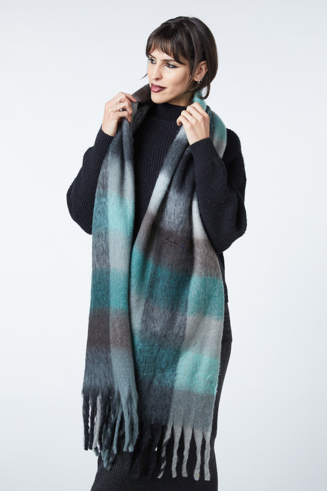 Dangerfield - Check Soft Scarf - teal