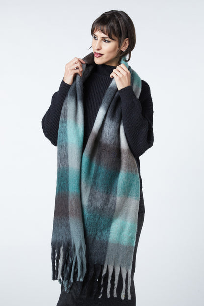 Dangerfield - Check Soft Scarf - teal