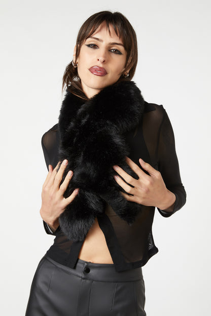 Dangerfield - Faux Fur Scarf - black