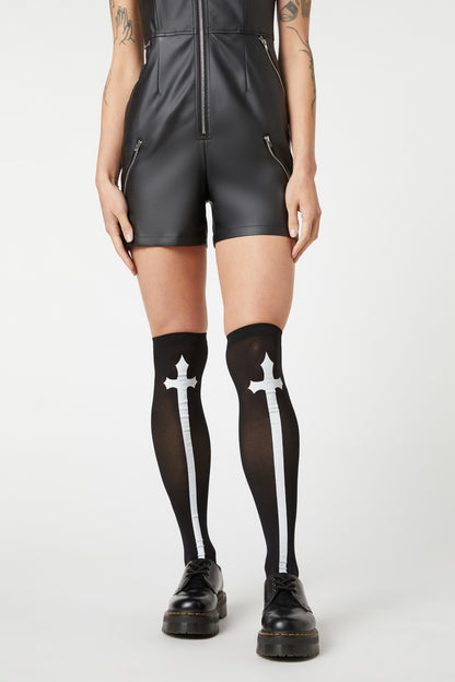 Dangerfield - Sword Knee Socks - black