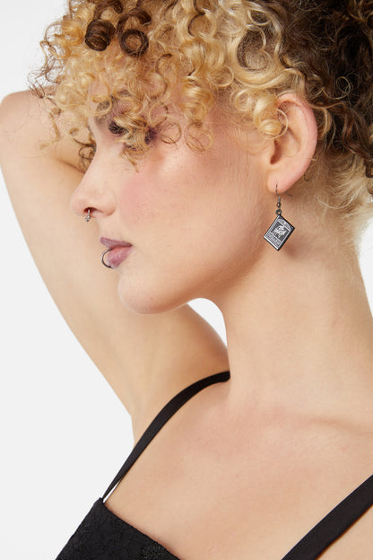 Dangerfield - Til Death Book Earrings - black