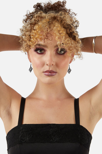 Dangerfield - Til Death Book Earrings - black