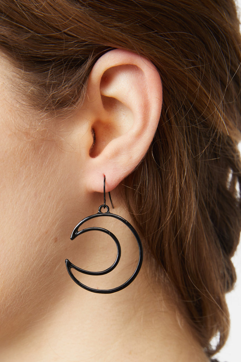 Crescent moon ball earrings by The Chandi Studio | The Secret Label