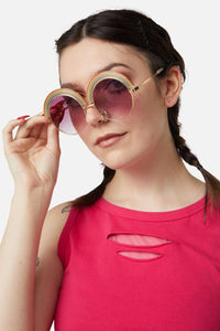Dangerfield - Rainbow Round Glasses - pink