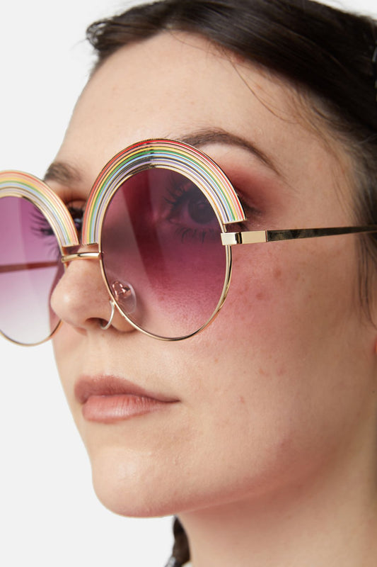 Dangerfield - Rainbow Round Glasses - pink