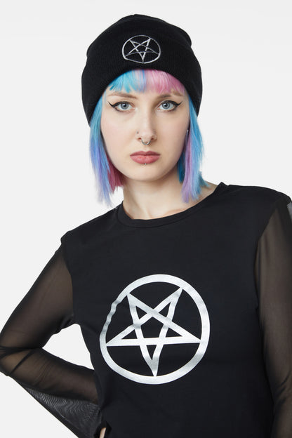 Dangerfield - Pentagram Knit Beanie - black