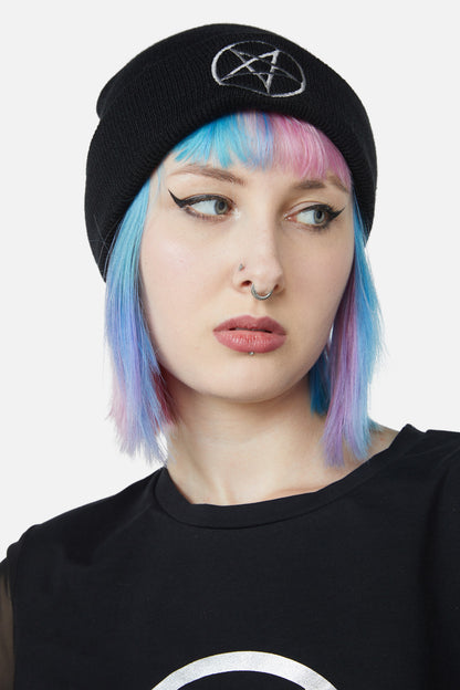 Dangerfield - Pentagram Knit Beanie - black