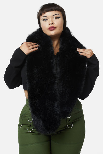 Dangerfield - Faux Fur Shawl - black