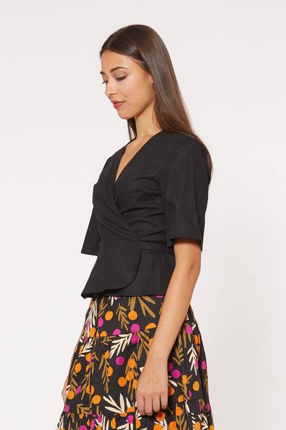 Princess Highway - Joy Wrap Top - black