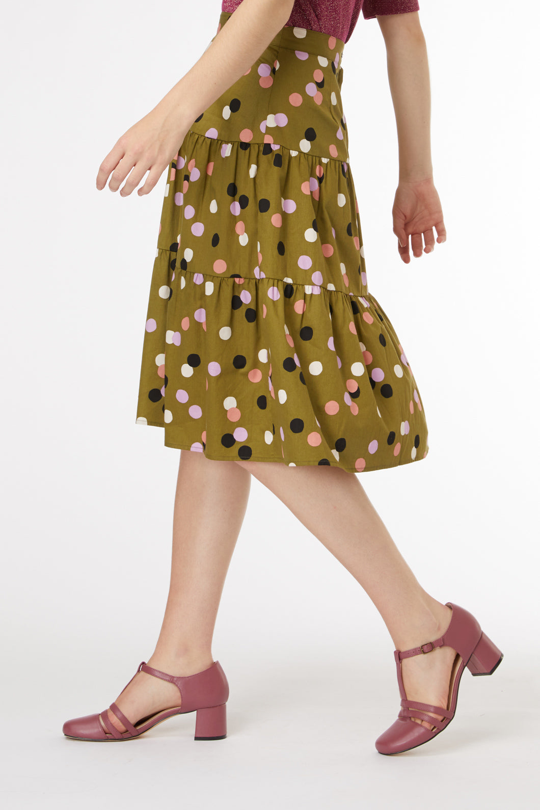 Princess Highway - Nancy Spot Skirt - olive-multi