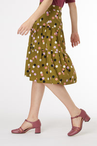 Princess Highway - Nancy Spot Skirt - olive-multi
