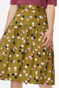 Princess Highway - Nancy Spot Skirt - olive-multi