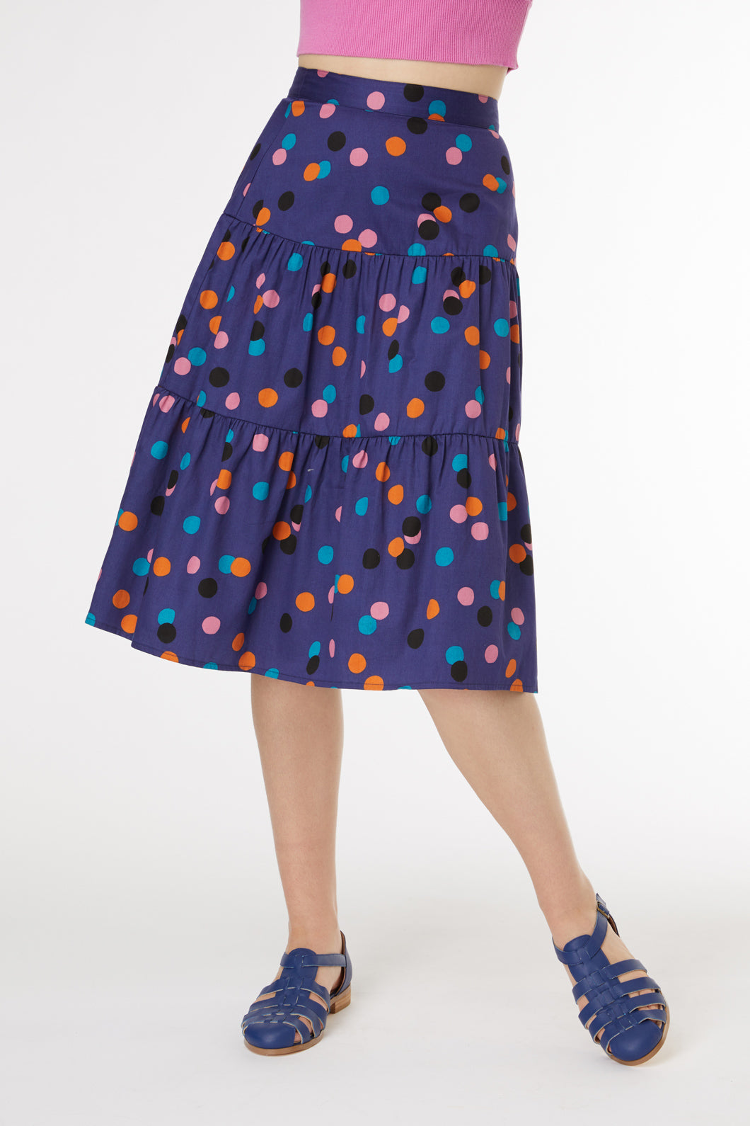 Princess Highway - Nancy Spot Skirt - navy-multi
