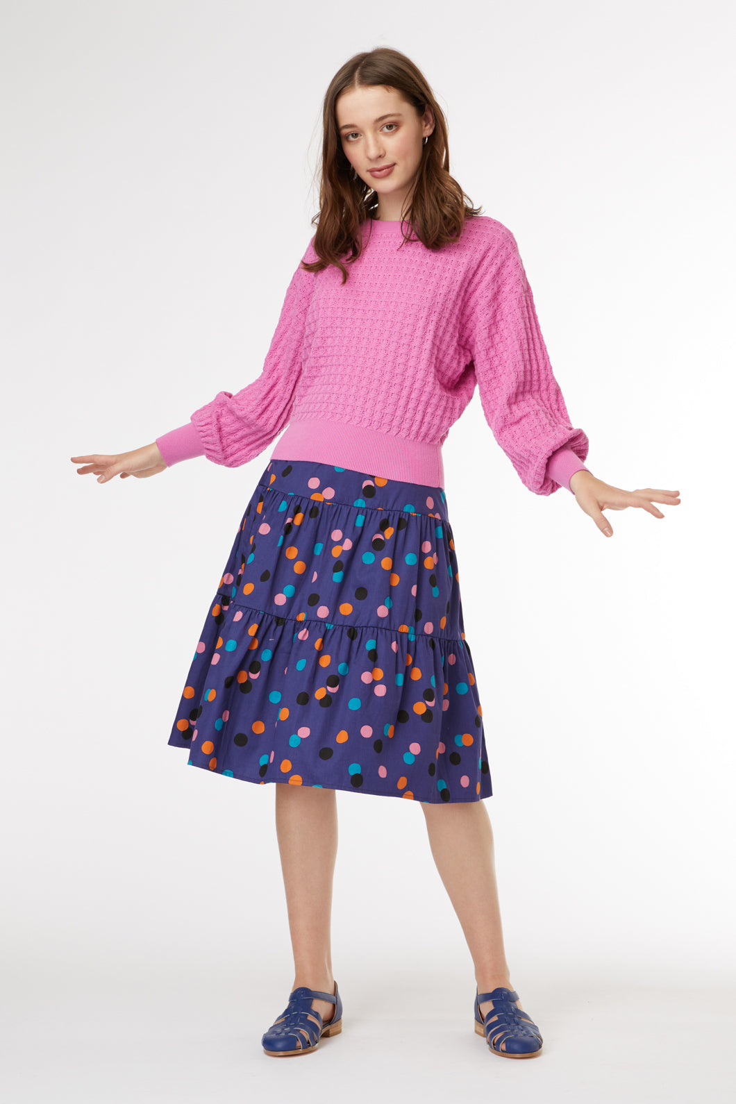 Princess Highway - Nancy Spot Skirt - navy-multi