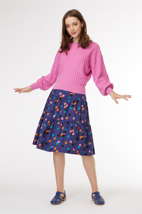 Princess Highway - Nancy Spot Skirt - navy-multi