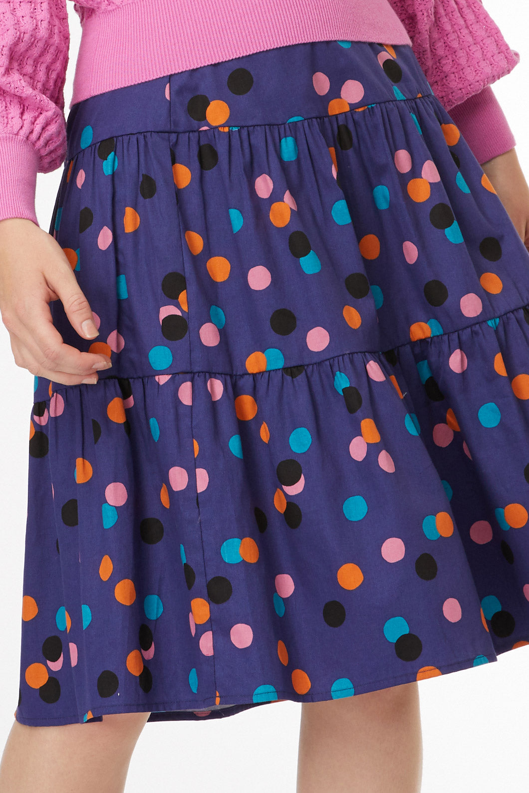 Princess Highway - Nancy Spot Skirt - navy-multi