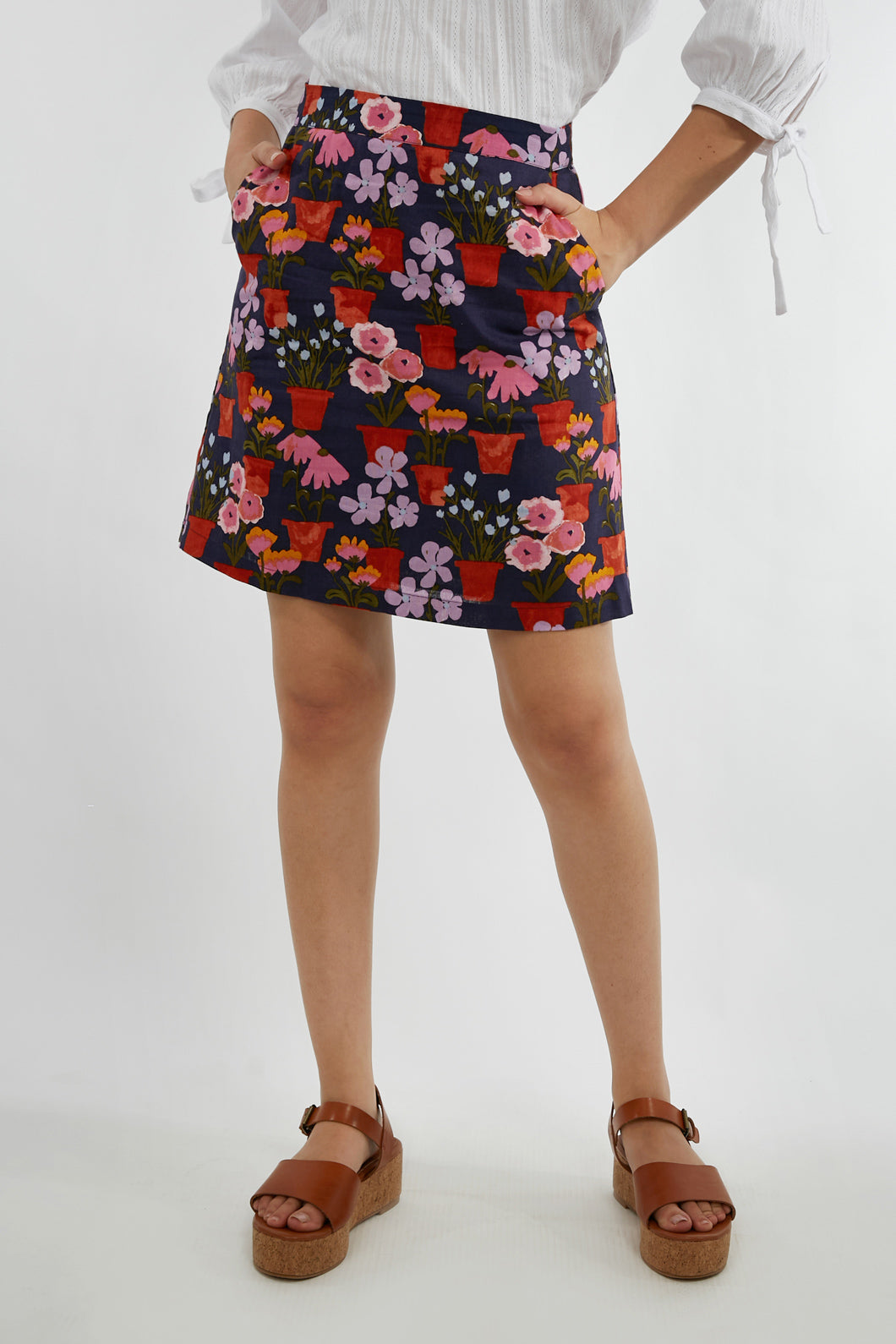 Princess Highway - Flower Pots Skirt - blue