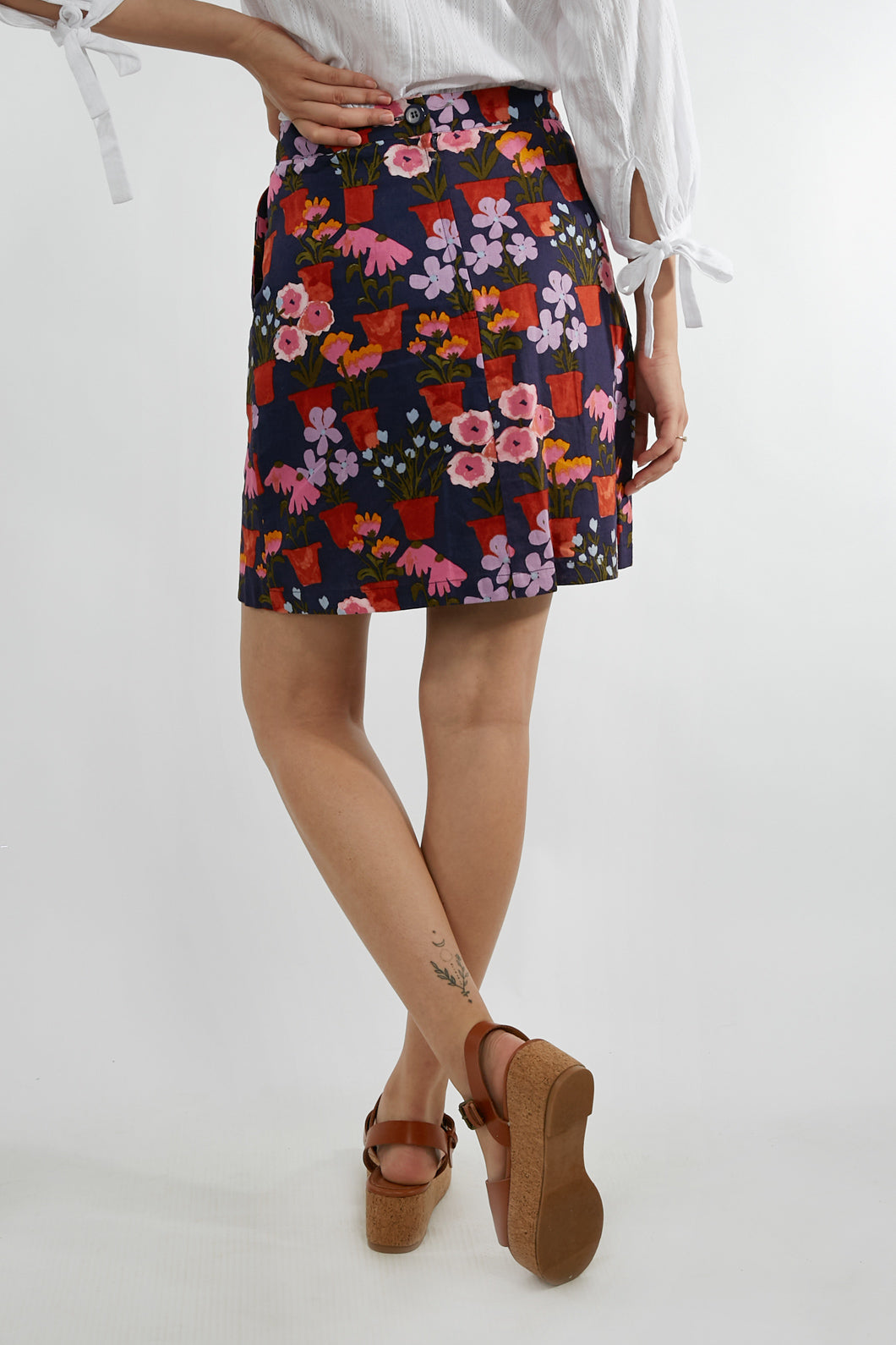 Princess Highway - Flower Pots Skirt - blue