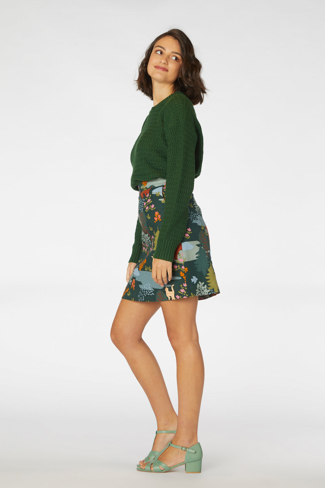 Princess Highway - Woodland Bear Skirt - green