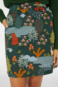 Princess Highway - Woodland Bear Skirt - green