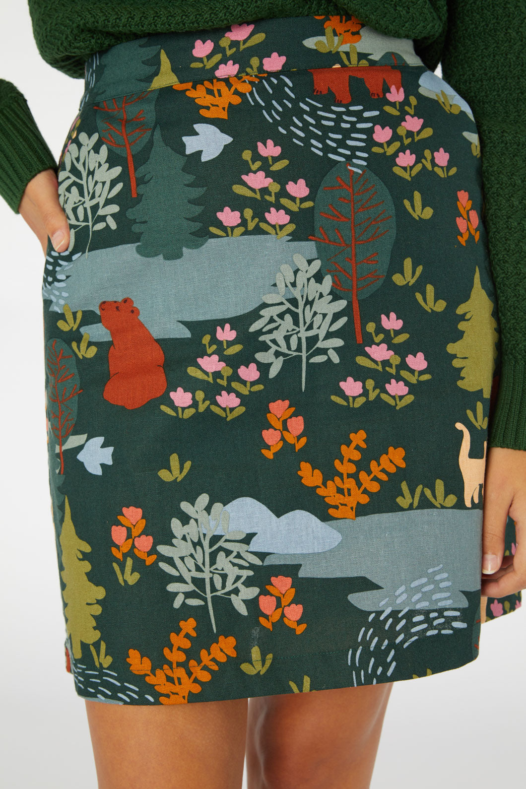 Princess Highway - Woodland Bear Skirt - green