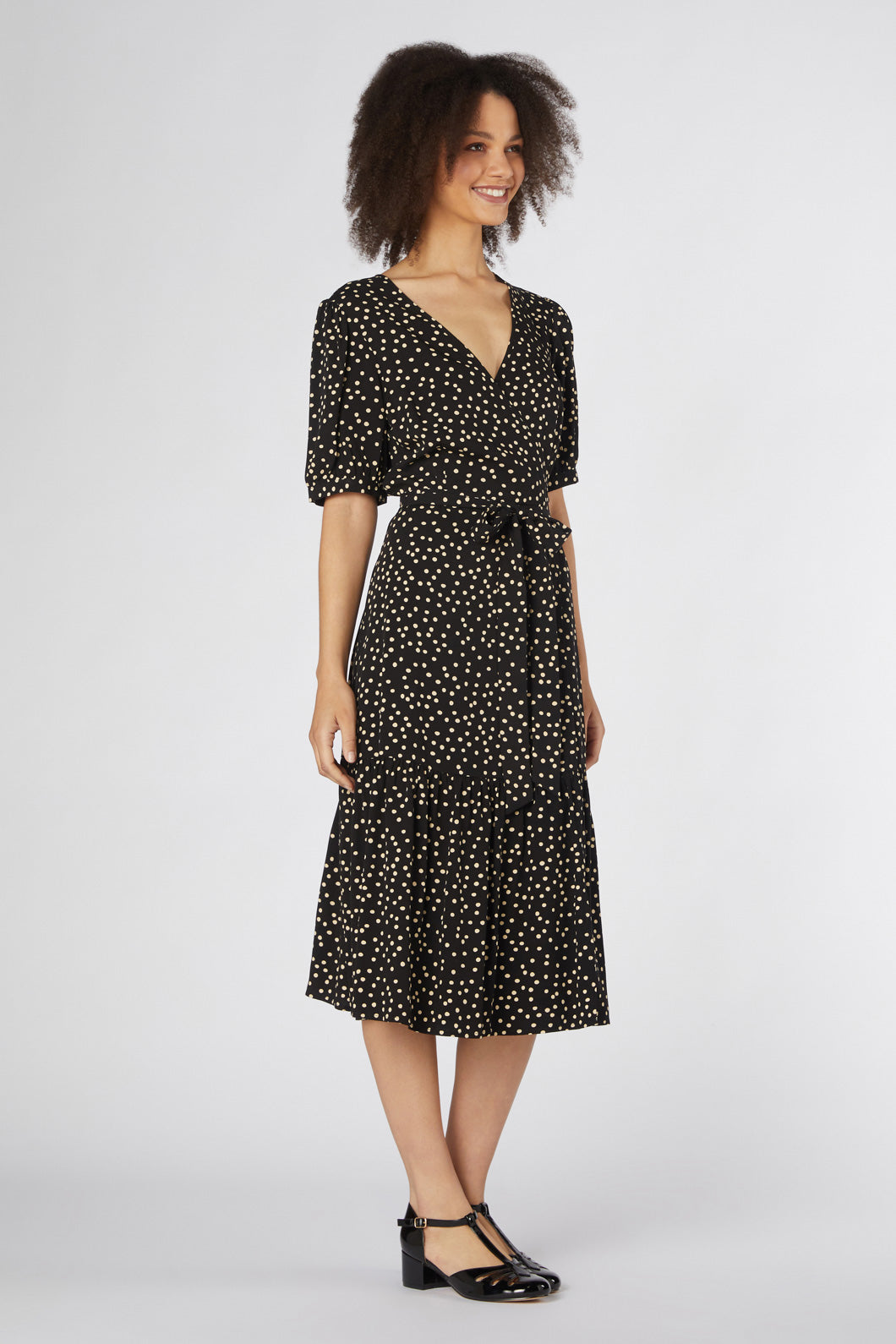 Princess Highway - Olivia Spot Wrap Dress - black