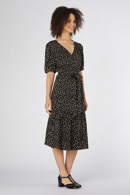 Princess Highway - Olivia Spot Wrap Dress - black